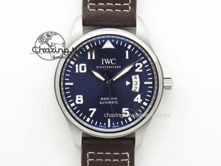 MIROTIME 0328 SmartChoice Mark XVIII IW327006 Titanium M+F 1:1 Best Edition Black Dial on Brown Leather Strap A 7145